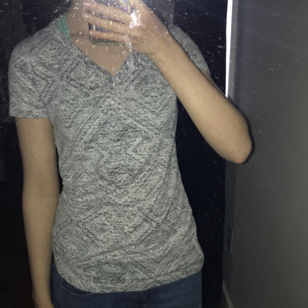 Tribal print V-neck shirt
